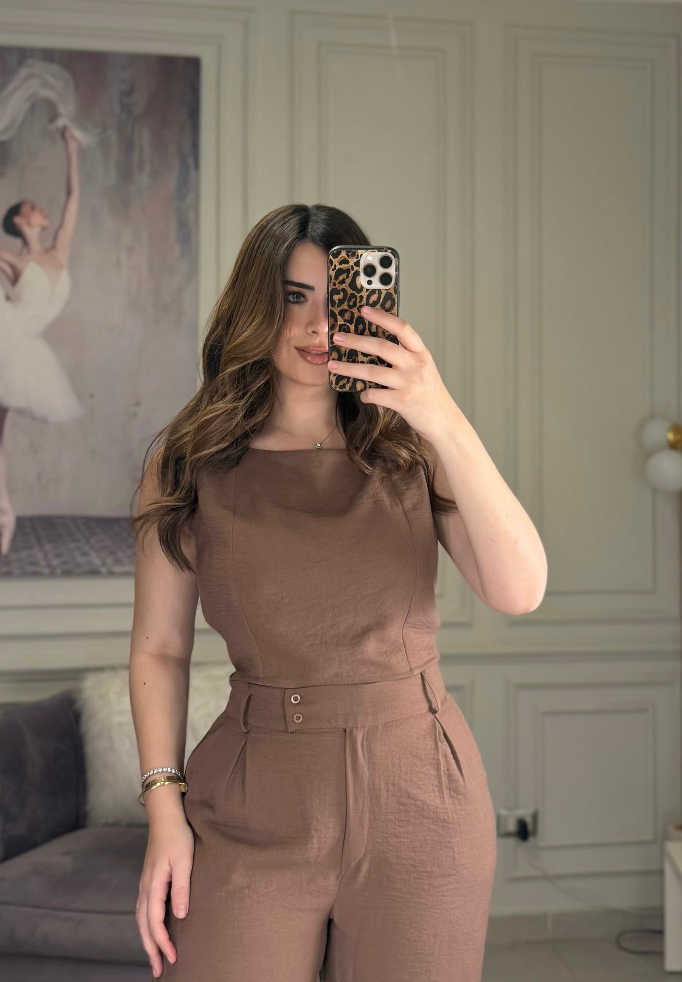 Morning Date Linen Top - Hazelnut