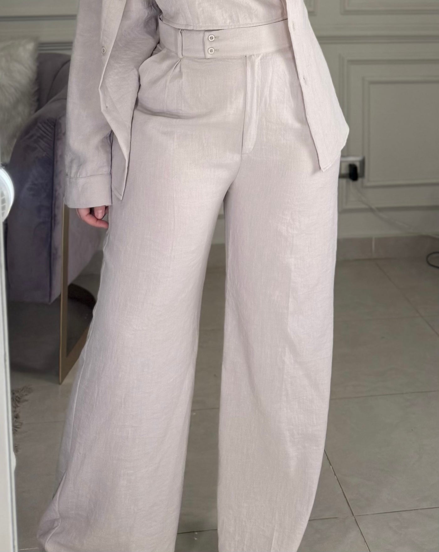 Morning Date Linen Pants - Latte