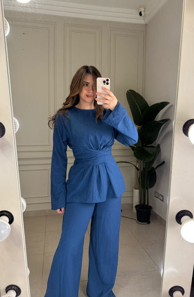 No Filter Wrap Linen Set - Petroleum