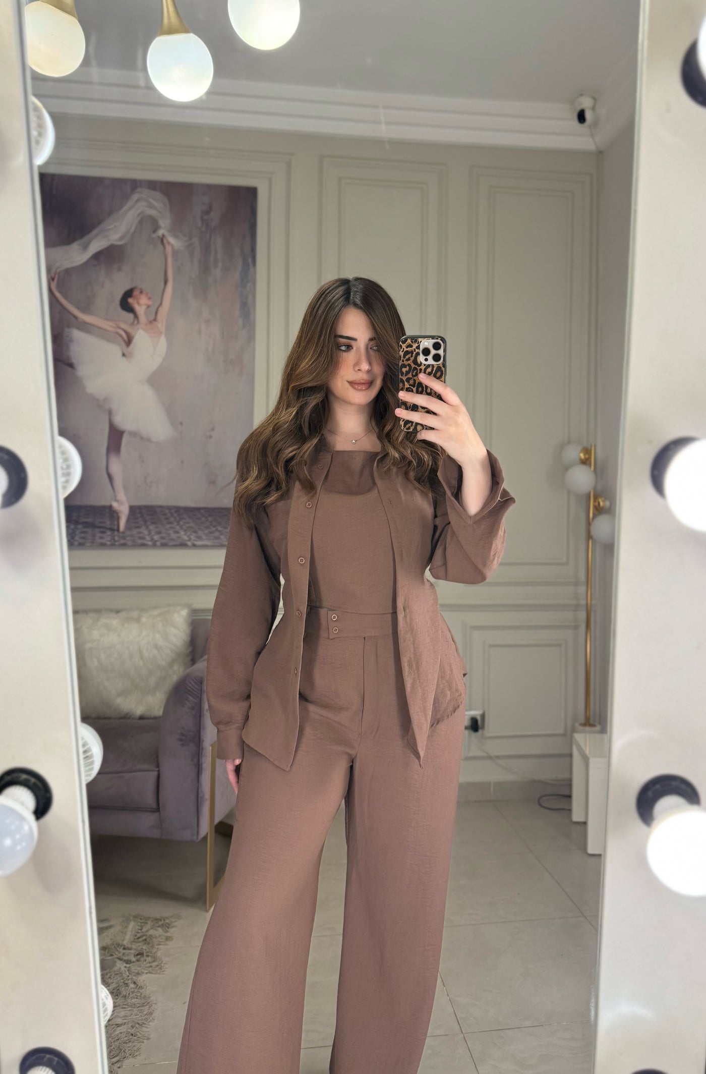 Morning Date Linen Set - Hazelnut