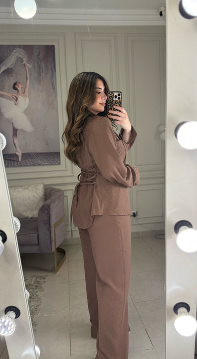 Morning Date Linen Set - Hazelnut