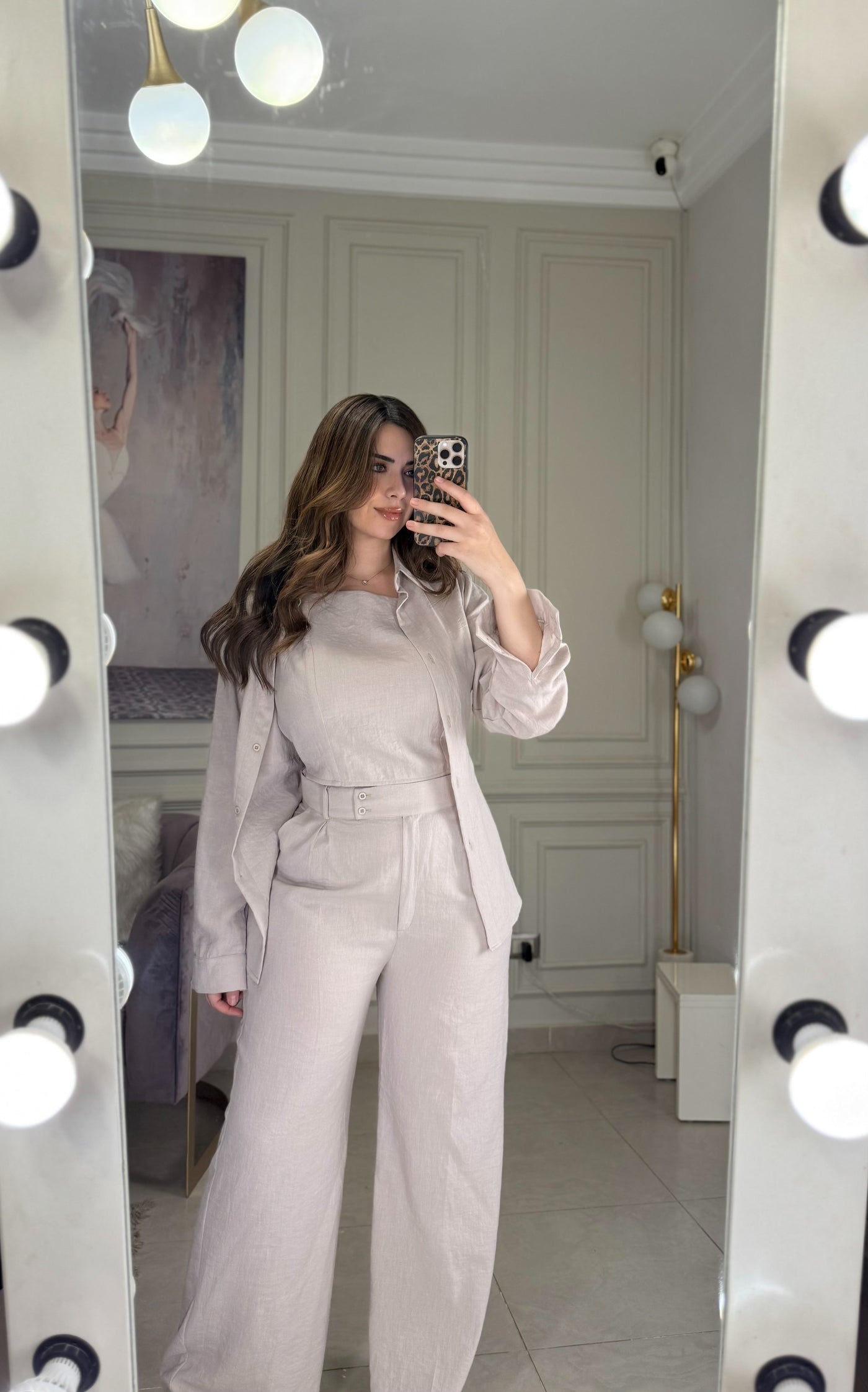 Morning Date Linen Set - Latte
