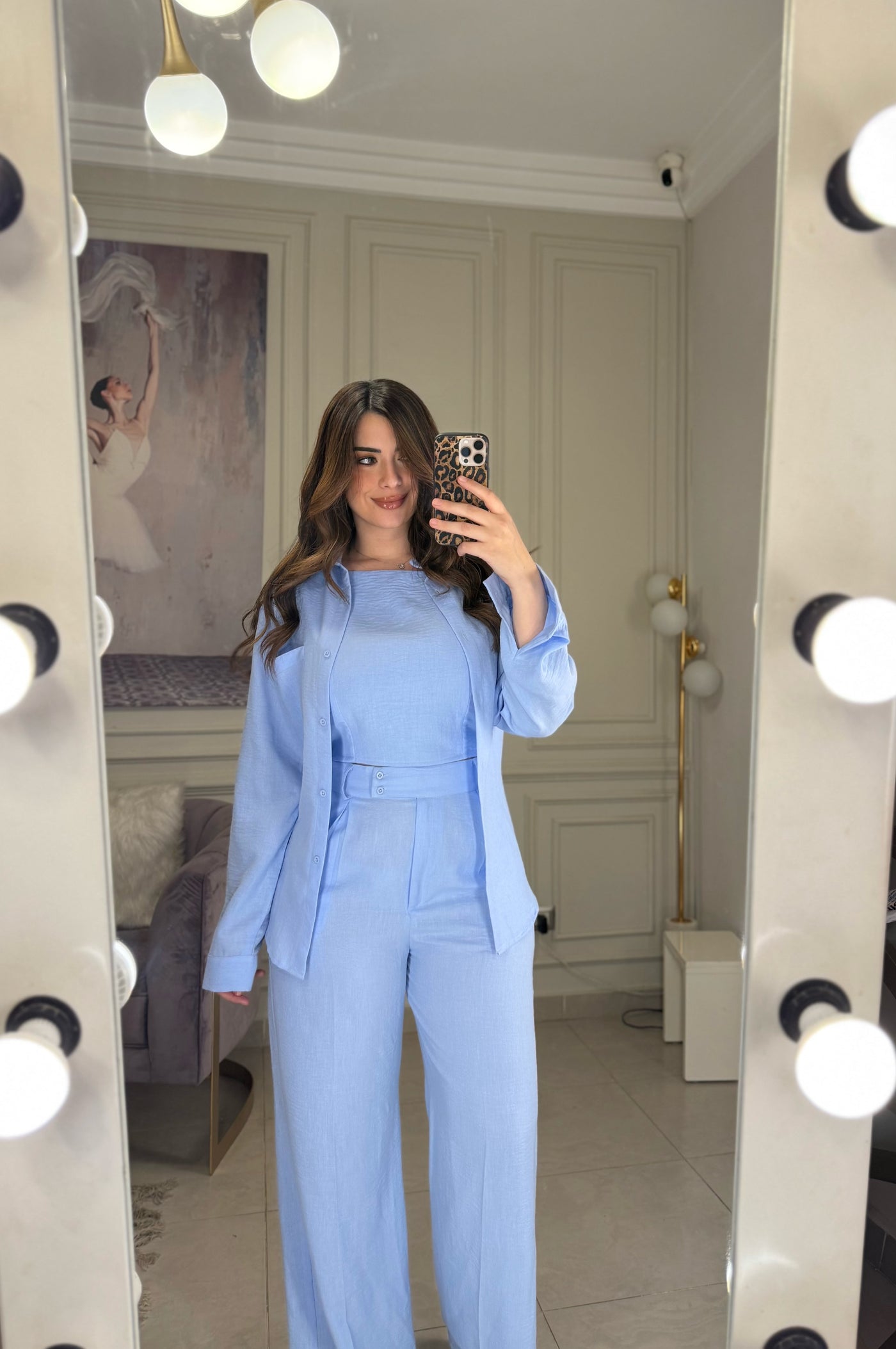 Morning Date Linen Set - Baby Blue