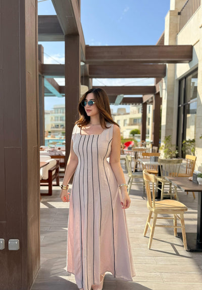 Girl in Florence Linen Dress - Beige