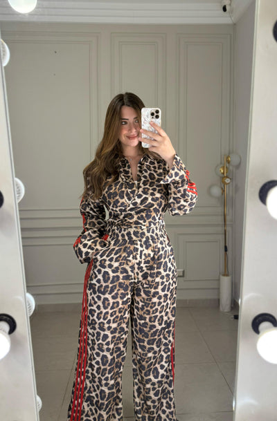 Fierce & Pretty Leopard Set - Red Trims