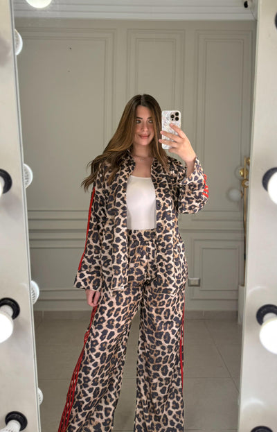 Fierce & Pretty Leopard Set - Red Trims