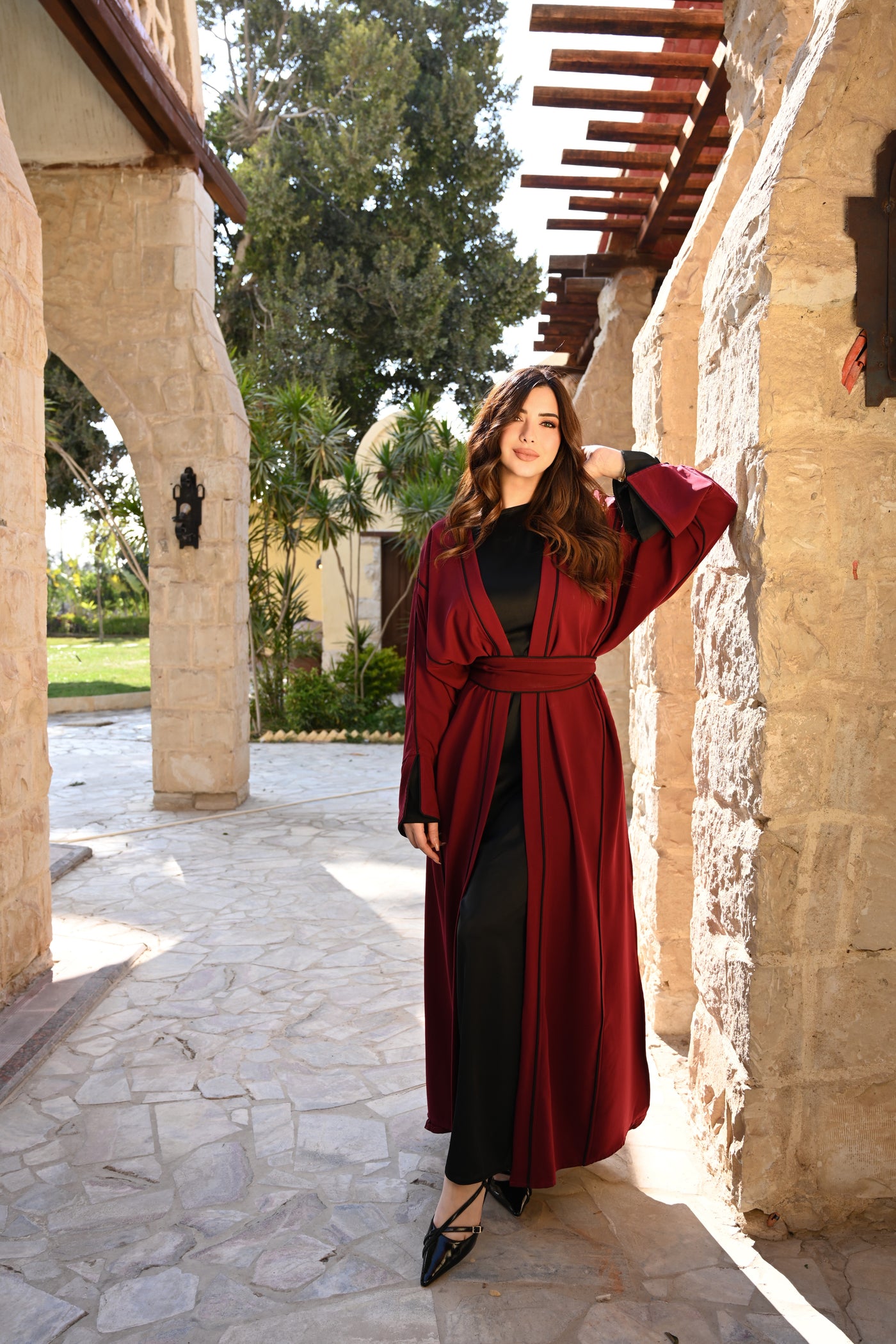 Love Trims Kaftan - Burgundy