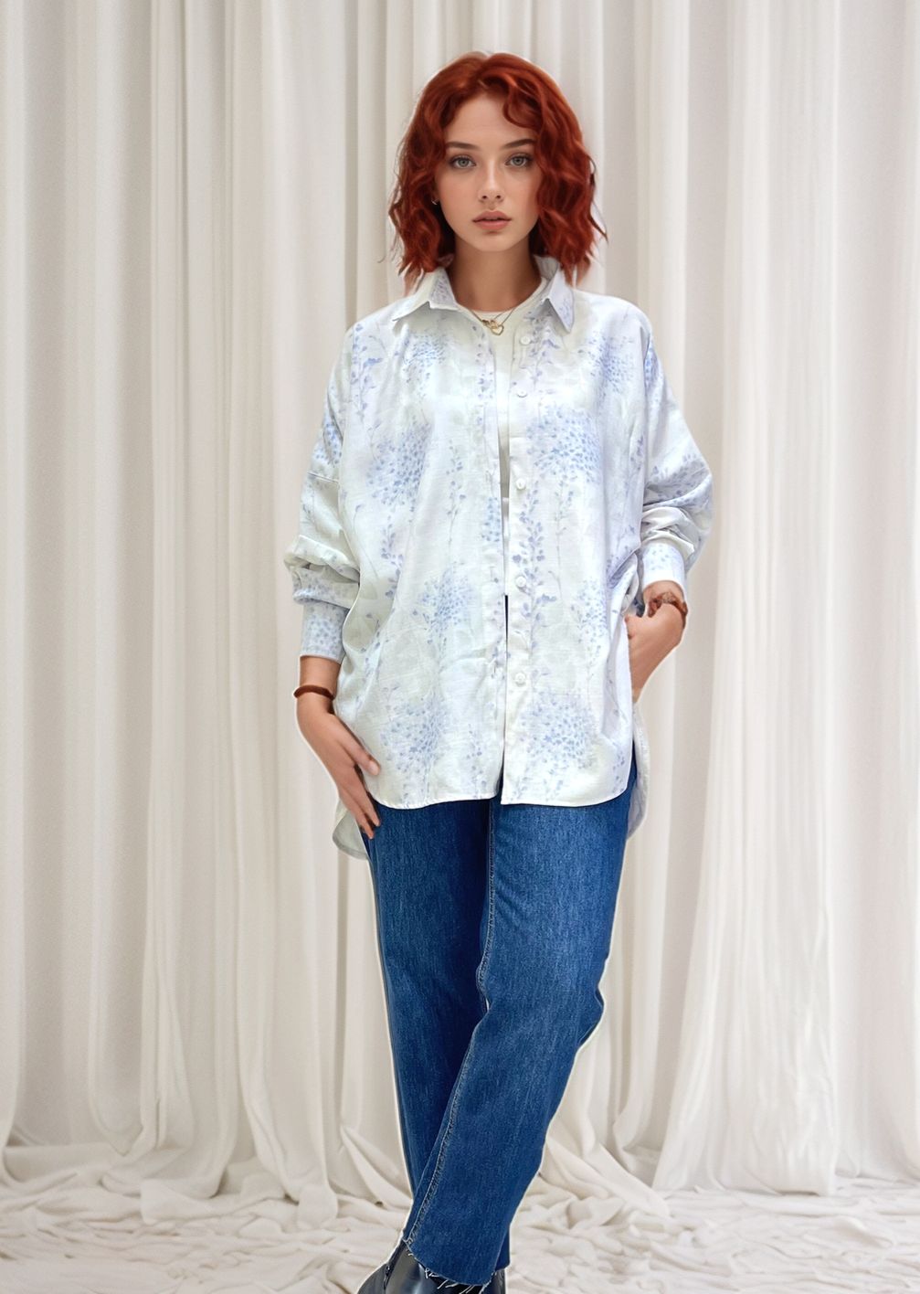 Printed linen Shirt - pastel