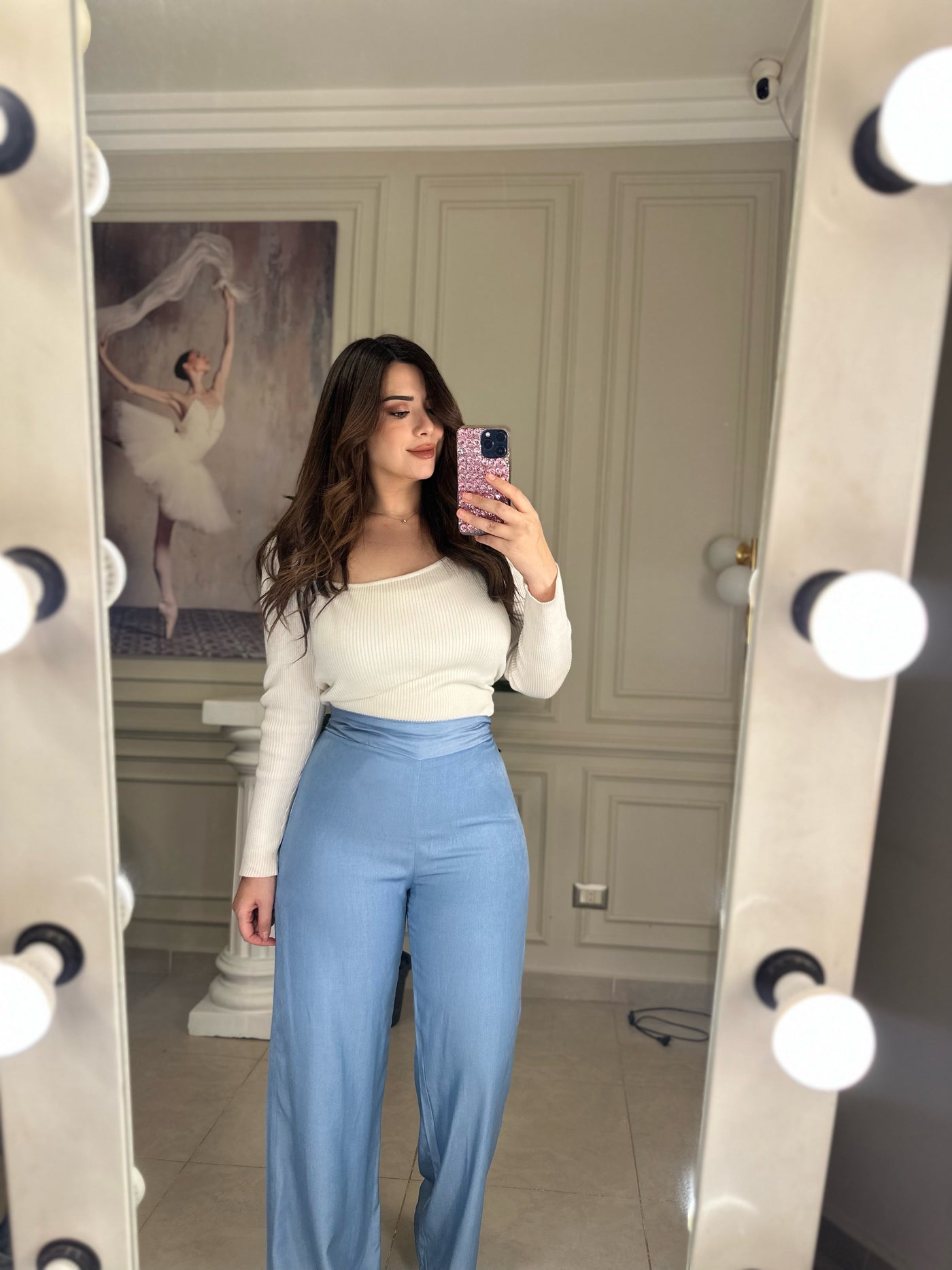 Basic Linen Pants - Baby Blue