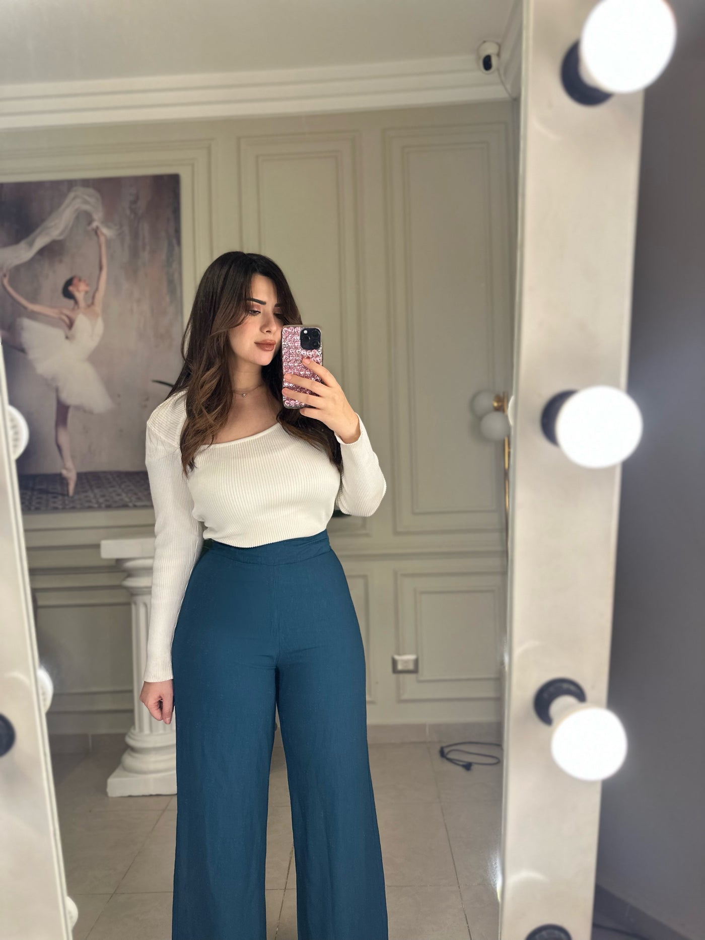Basic Linen Pants - Petroleum