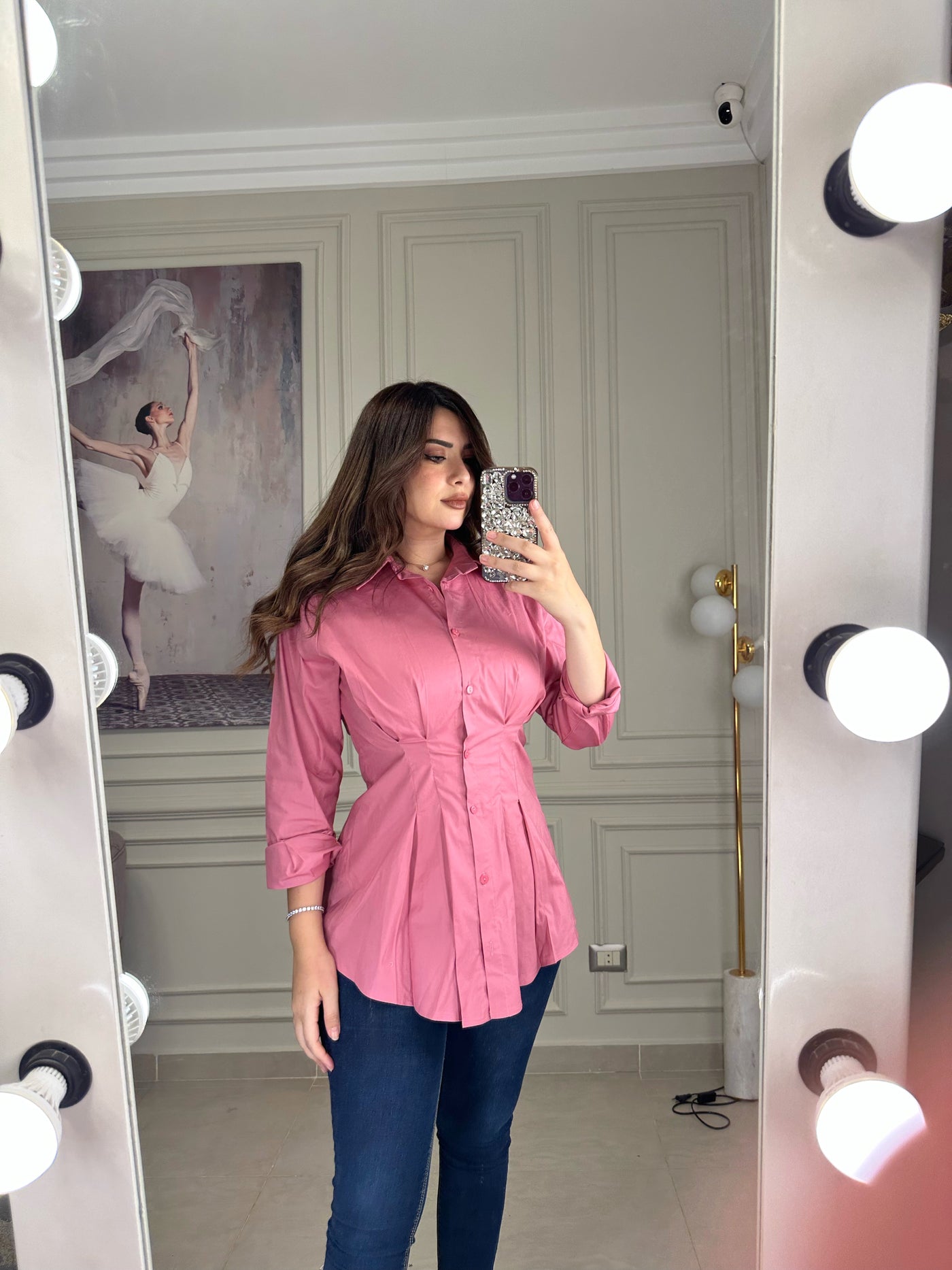 L.A Basic Fitted Waist Shirt - Pink