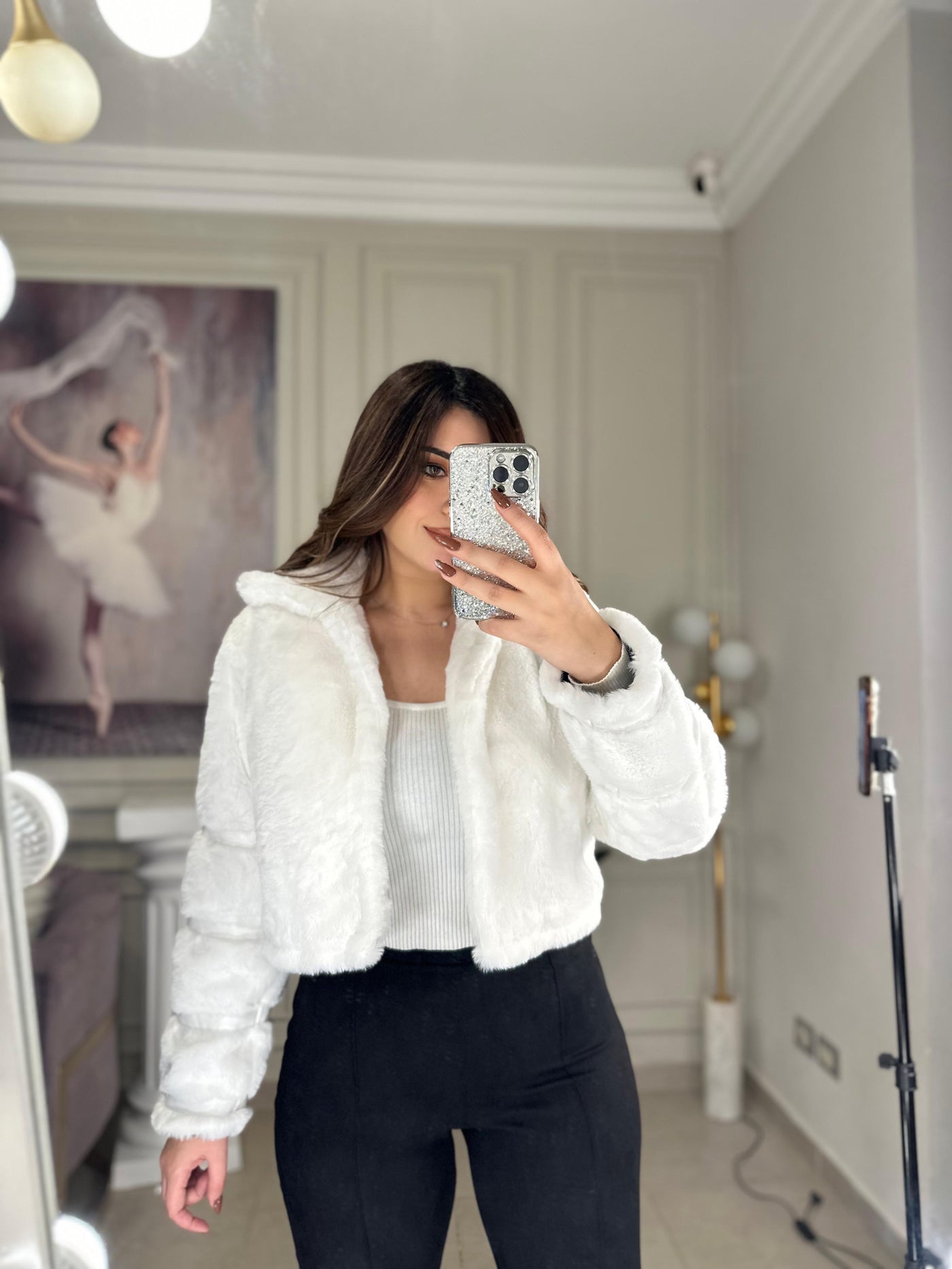 High Class Girl Fur Jacket - White