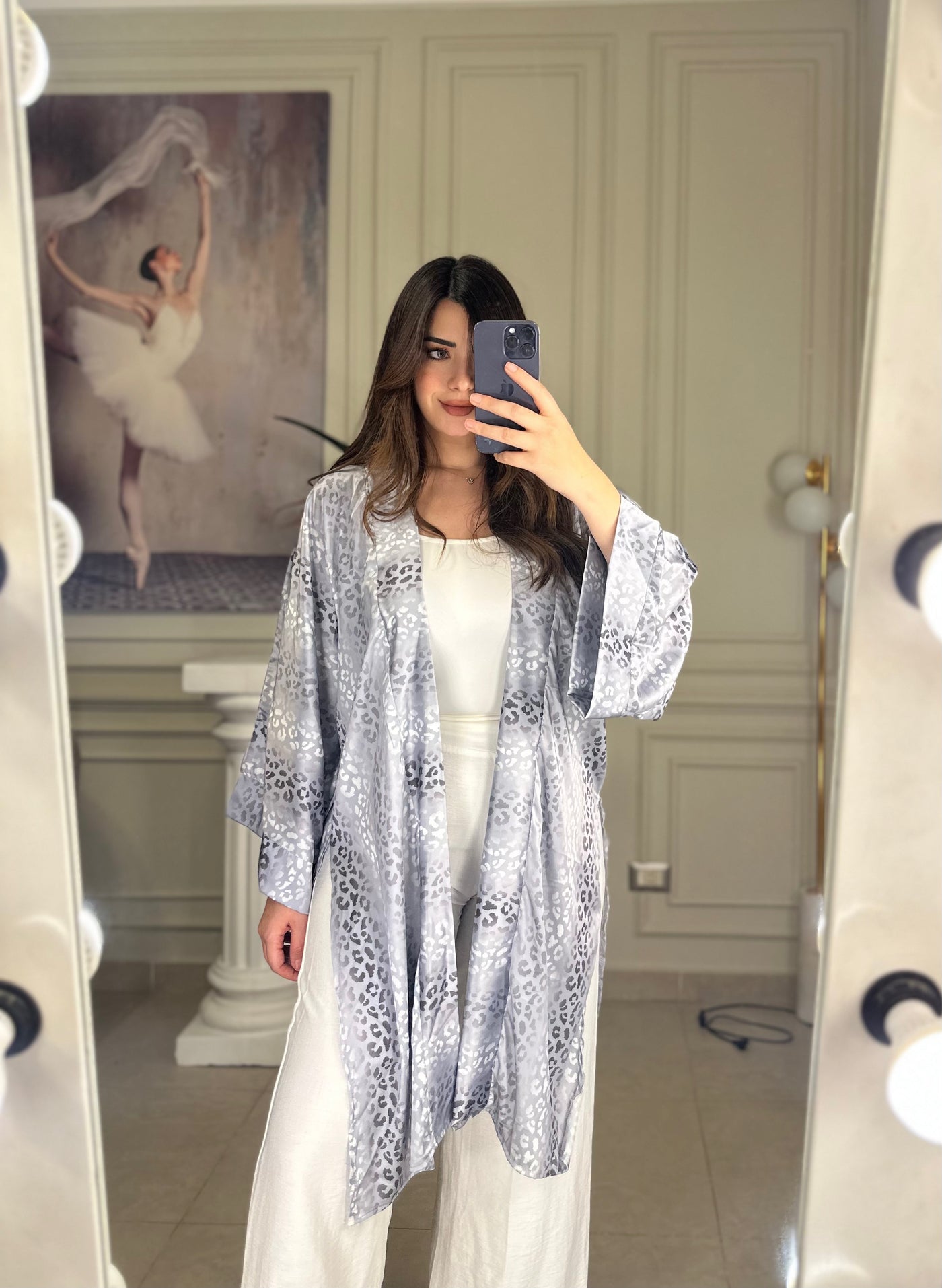 Silver Aurora Silky Kimono