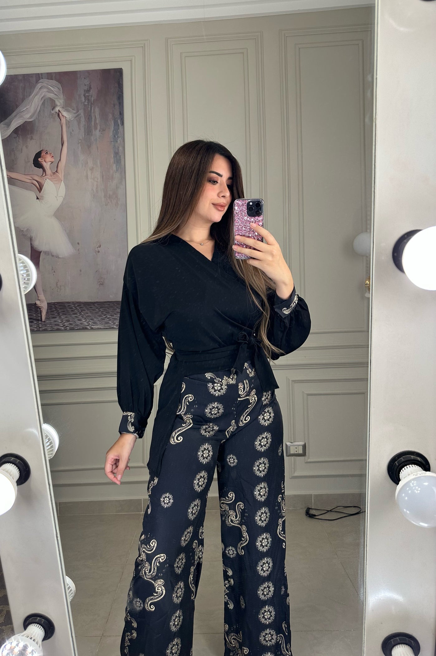 Classy Girl Wrap Blouse - Black