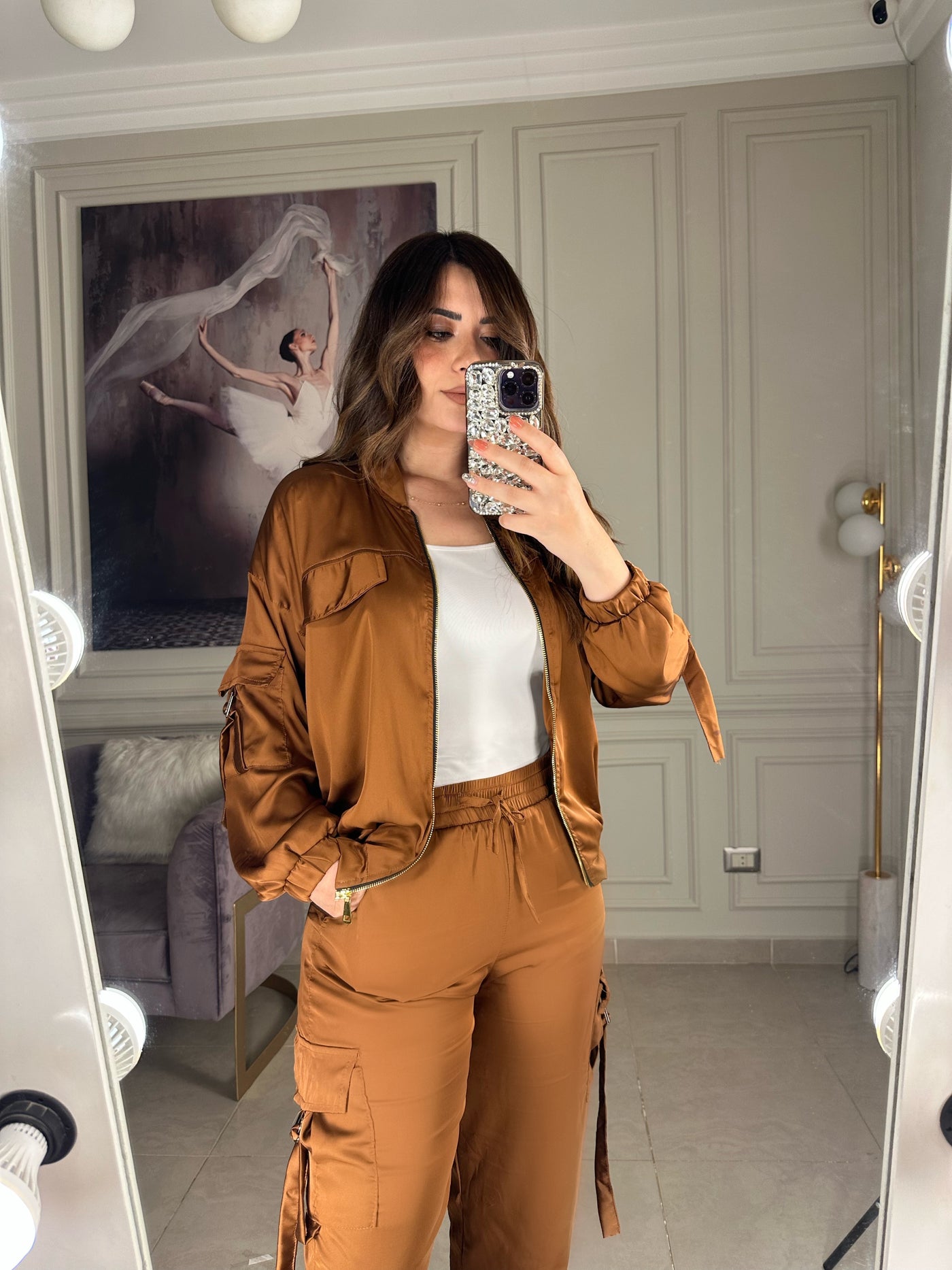 Pretty Girl Silky Cargo Shirt - Hazelnut