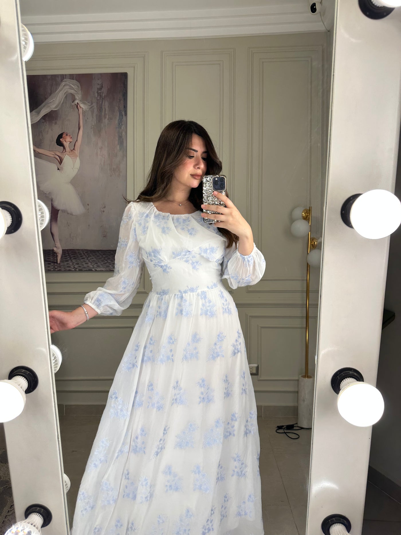 Venice Floral Dress - Baby Blue