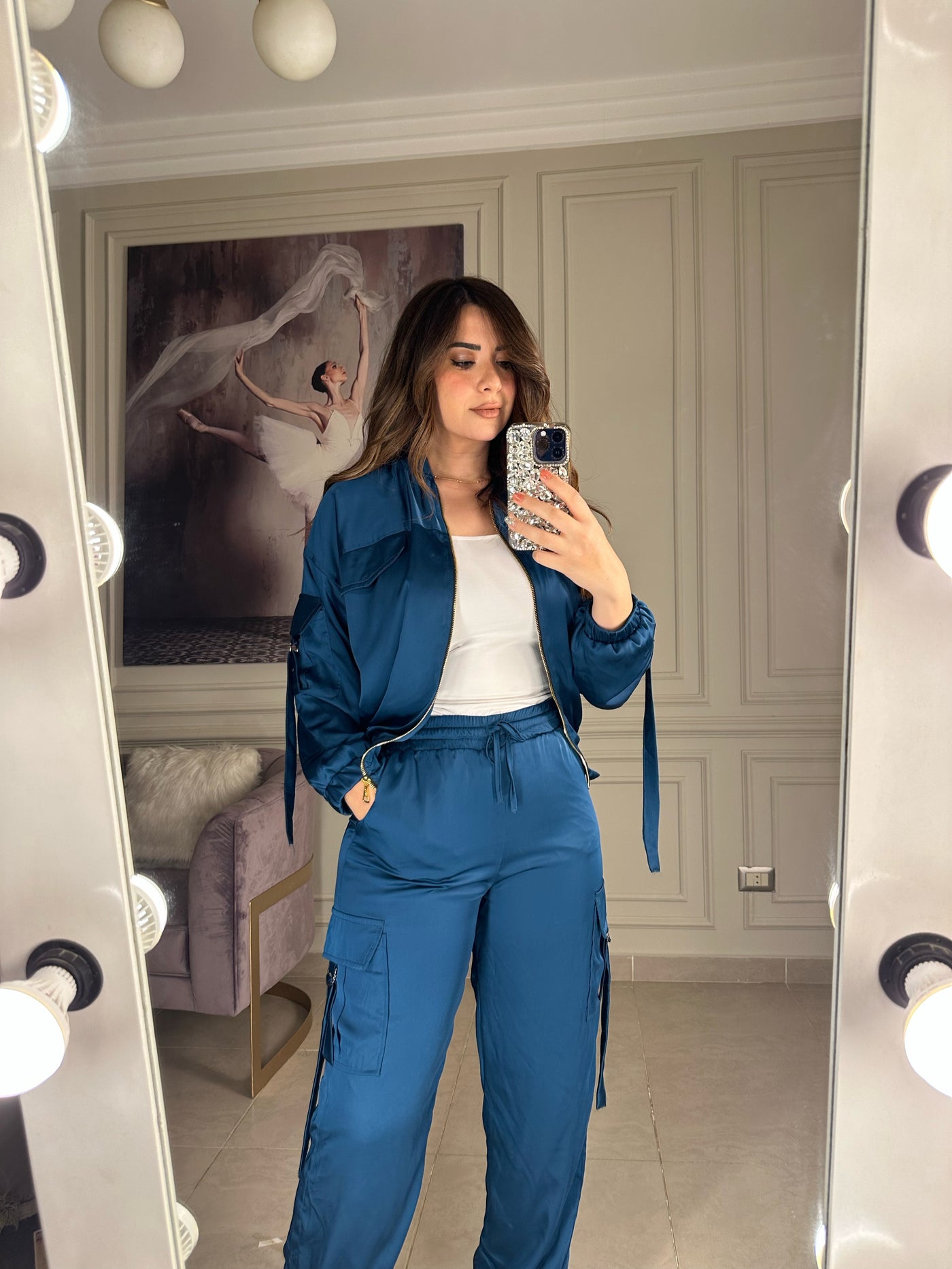 Pretty Girl Silky Cargo Pants - Petroleum