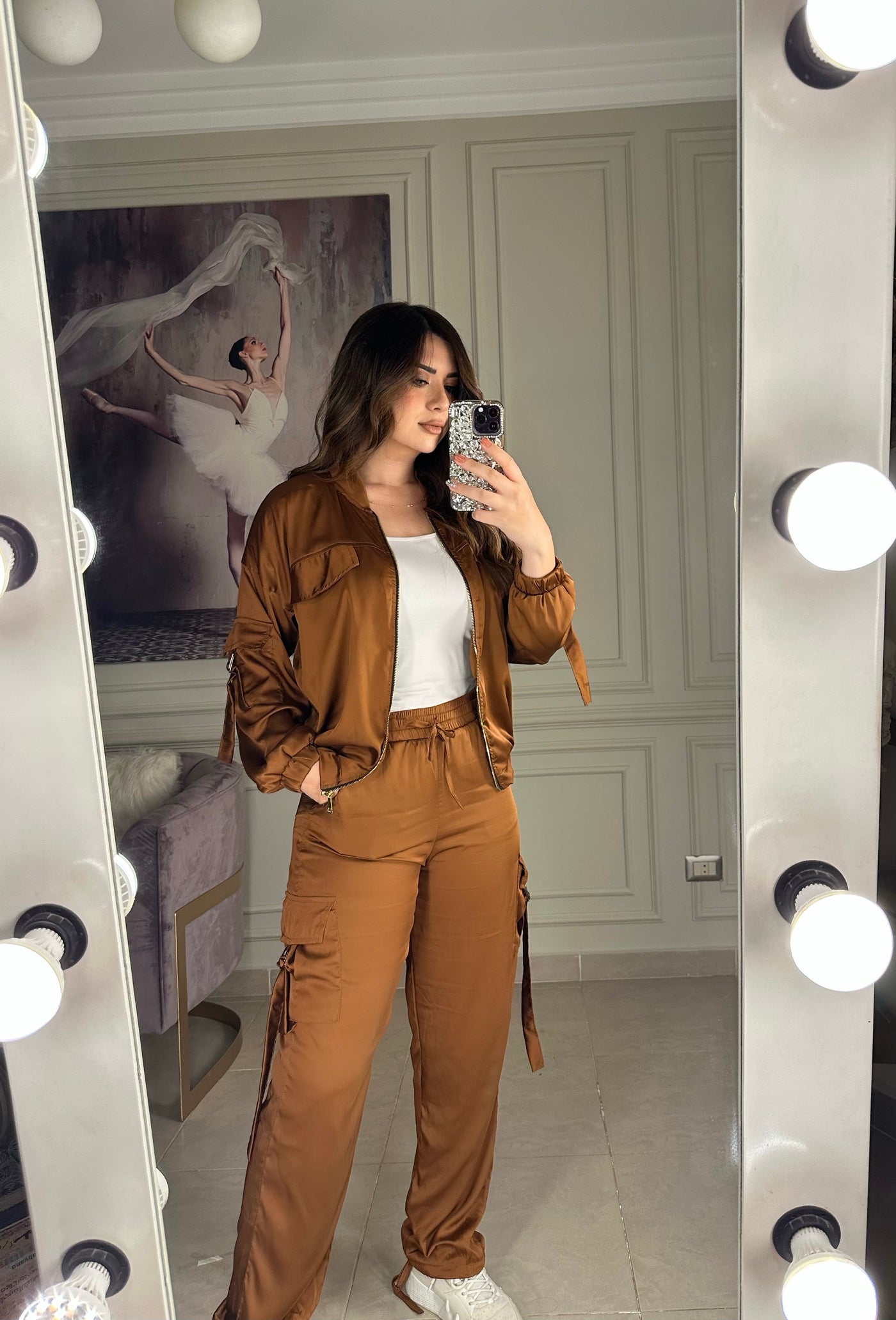 Pretty Girl Silky Cargo Pant - Hazelnut