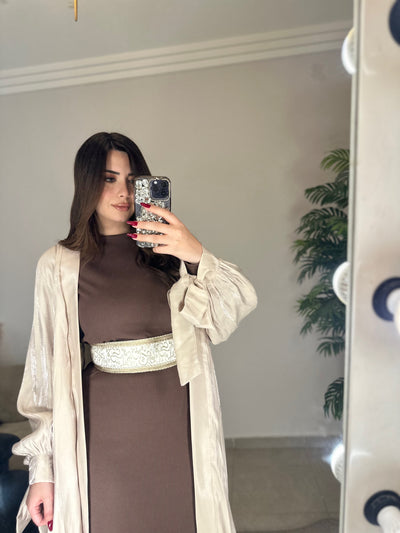 Arabian Nights Belted Dress - Hazelnut
