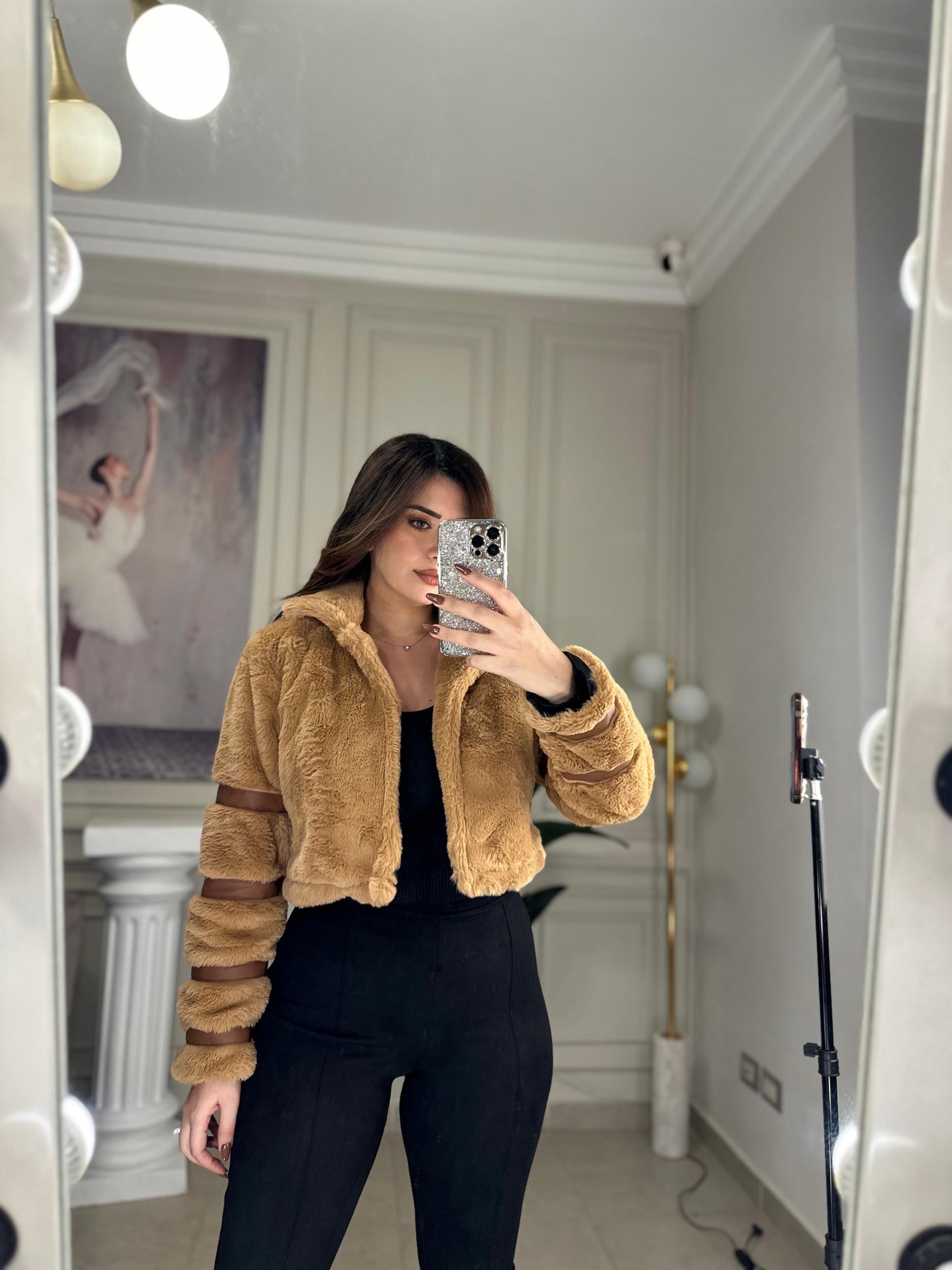 High Class Girl Fur Jacket - Camel