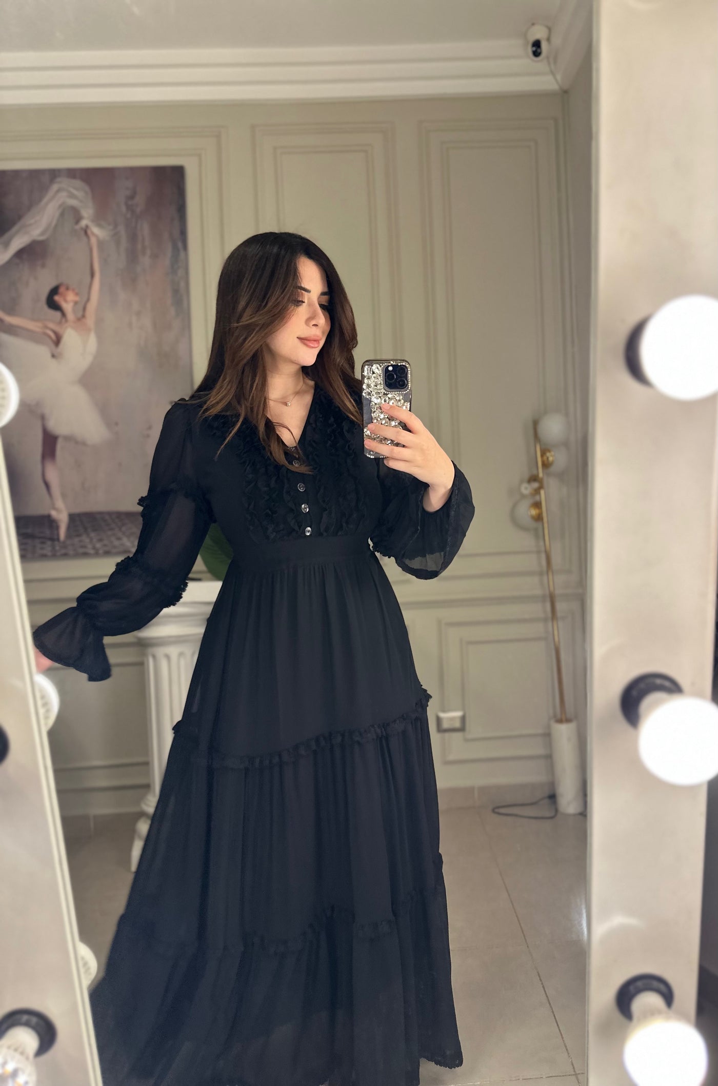 Lace Princess Dress - Black