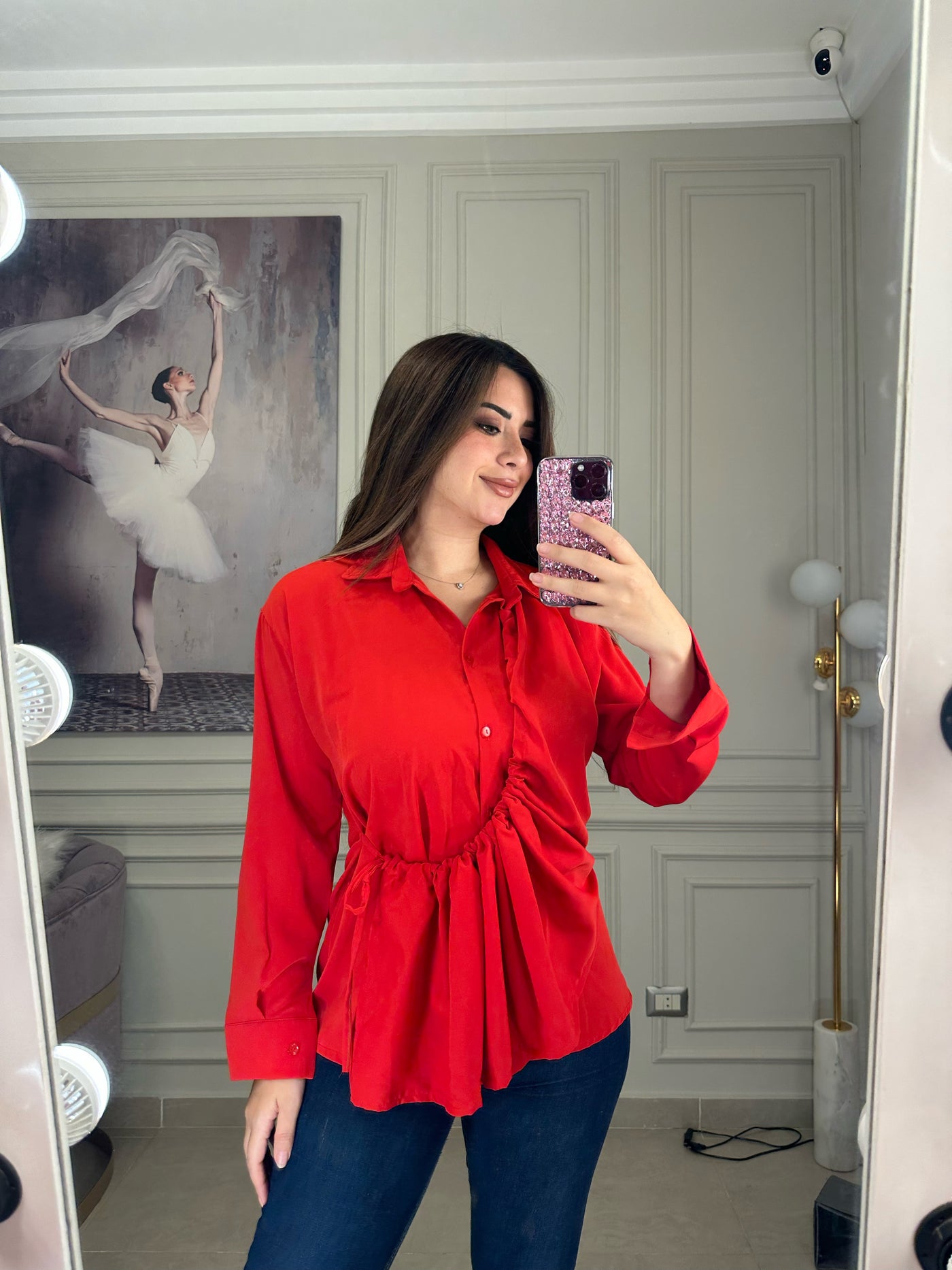 Amelia Wrap Blouse - Red