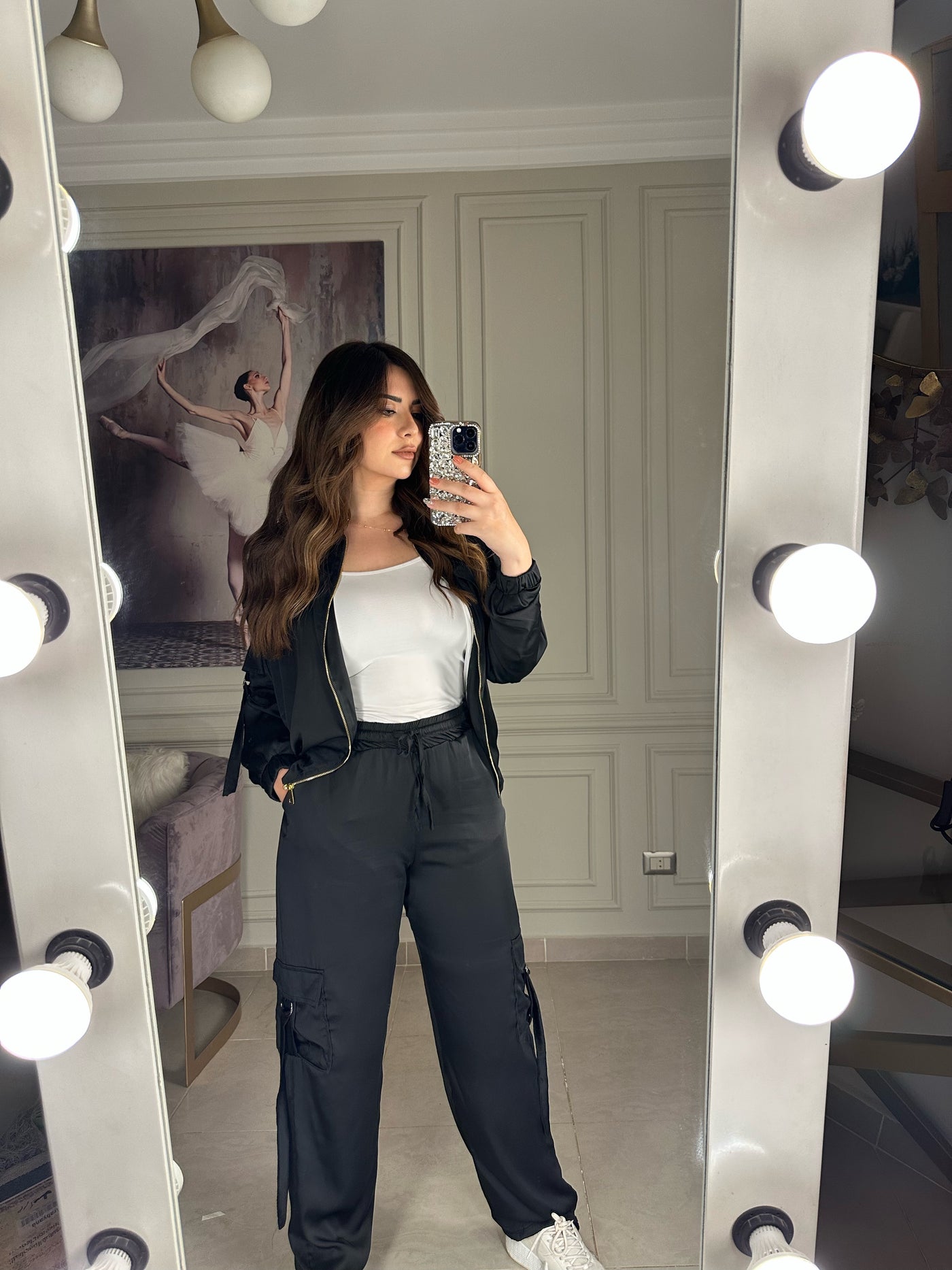 Pretty Girl Silky Cargo Shirt - Black