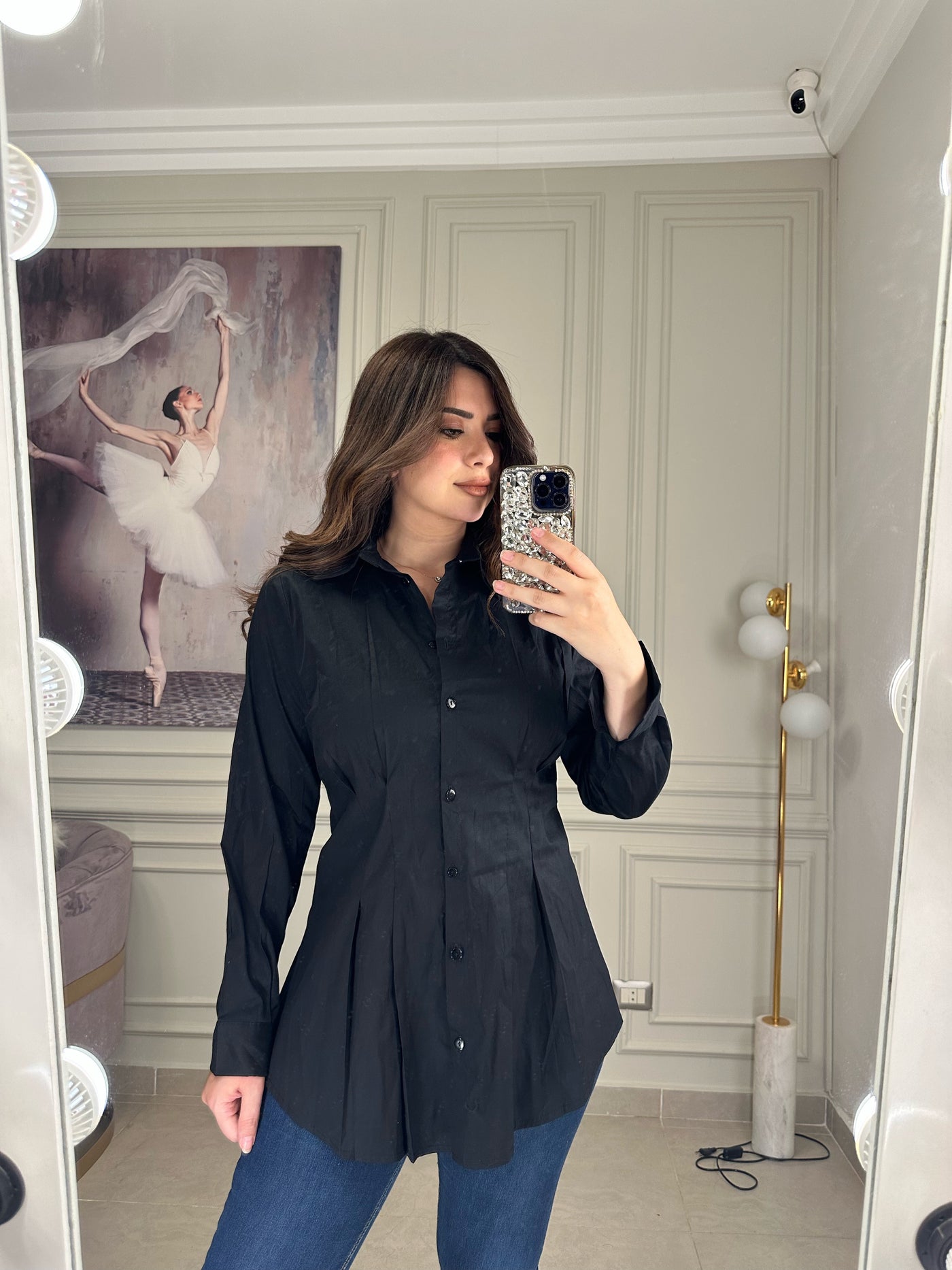 L.A Basic Fitted Waist Shirt - Black