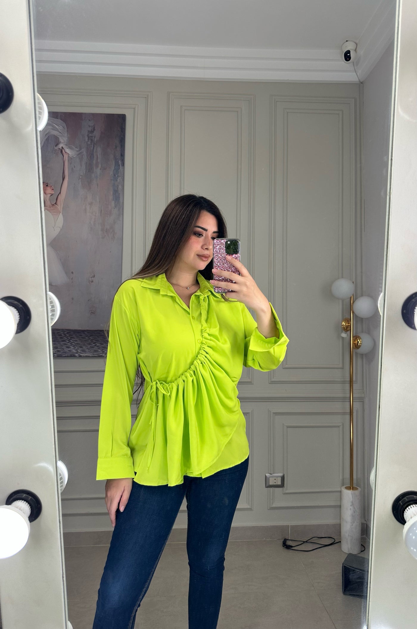 Amelia Wrap Blouse - Lime
