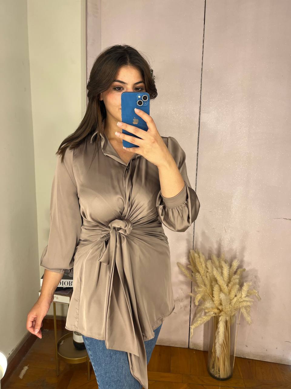 Lamborghini Wrap Blouse - Latte