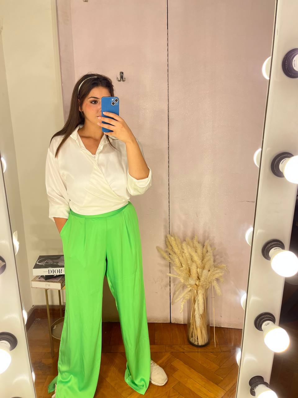 Make Me Hourglass Silky Pants - Mint Green