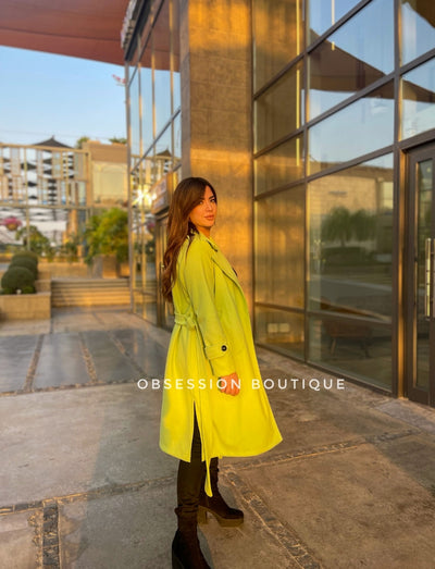 English Girl Coat - Lime Green