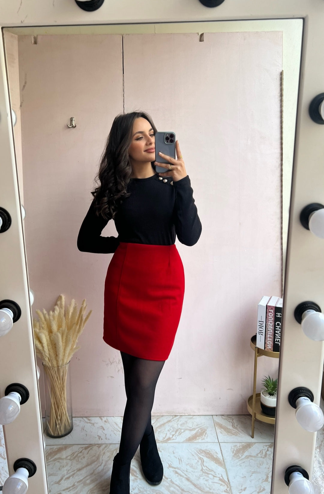 High Class Wool Skirt - Red