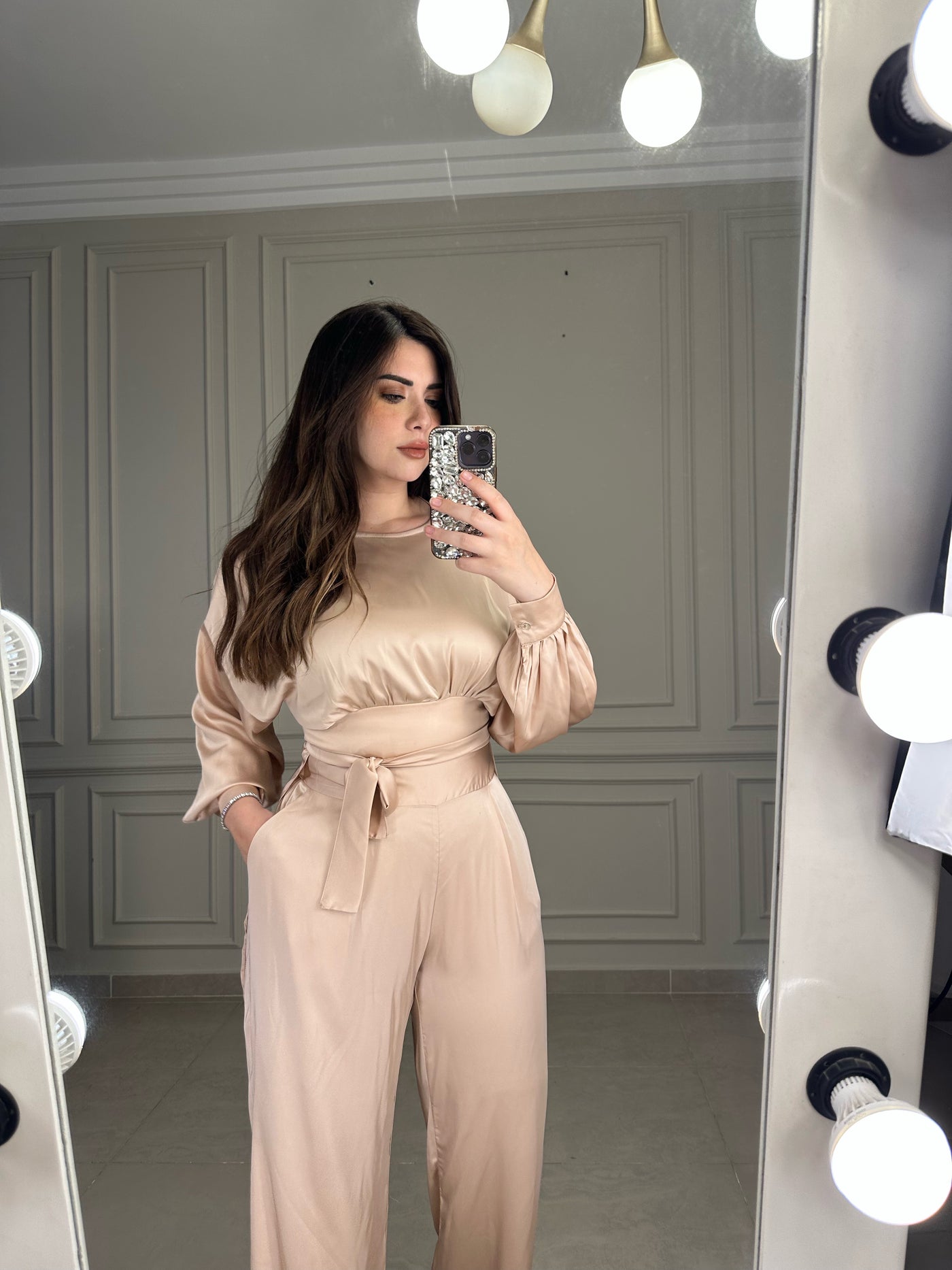 Chic Girl Wrap Around Top - Champagne