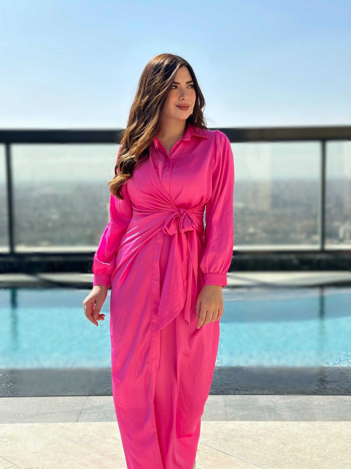 In My Lamborghini Silky Wrap Dress - Pink
