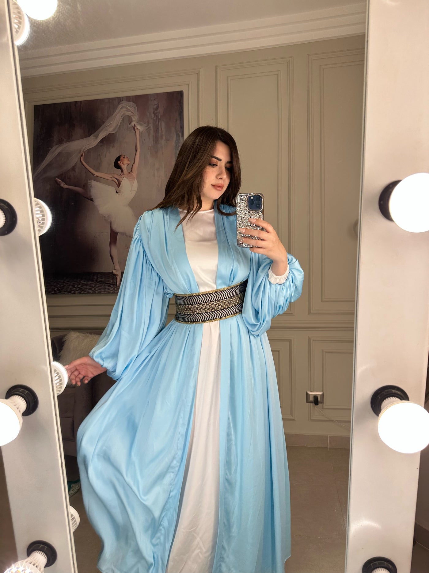 Fairy Tale Belted Kaftan - Baby Blue