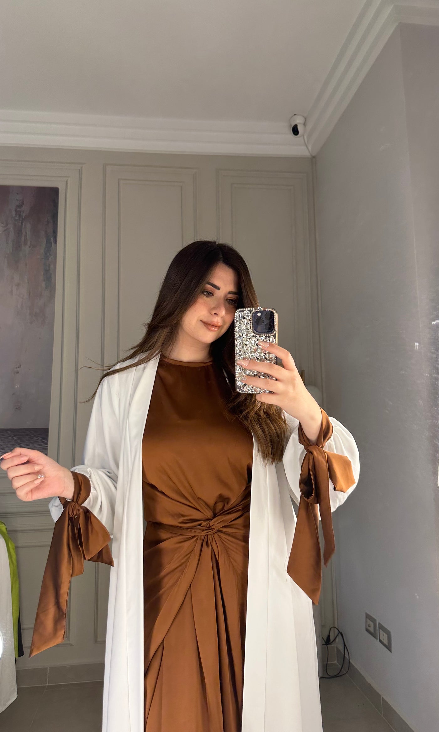 Love Kaftan White × Hazelnut