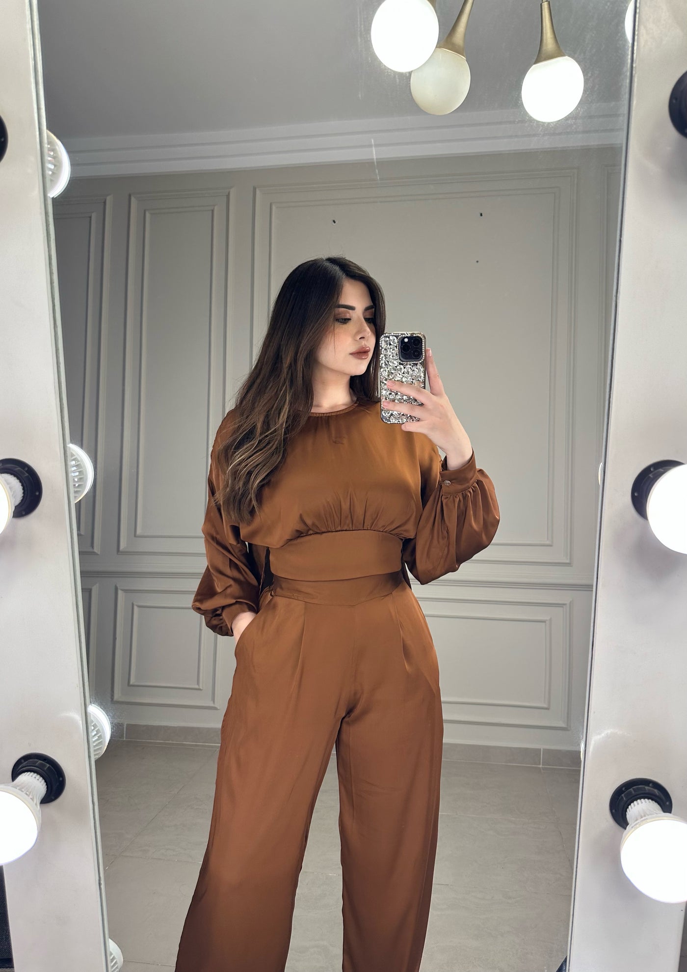 Make Me Hourglass Silky Pants - Hazelnut