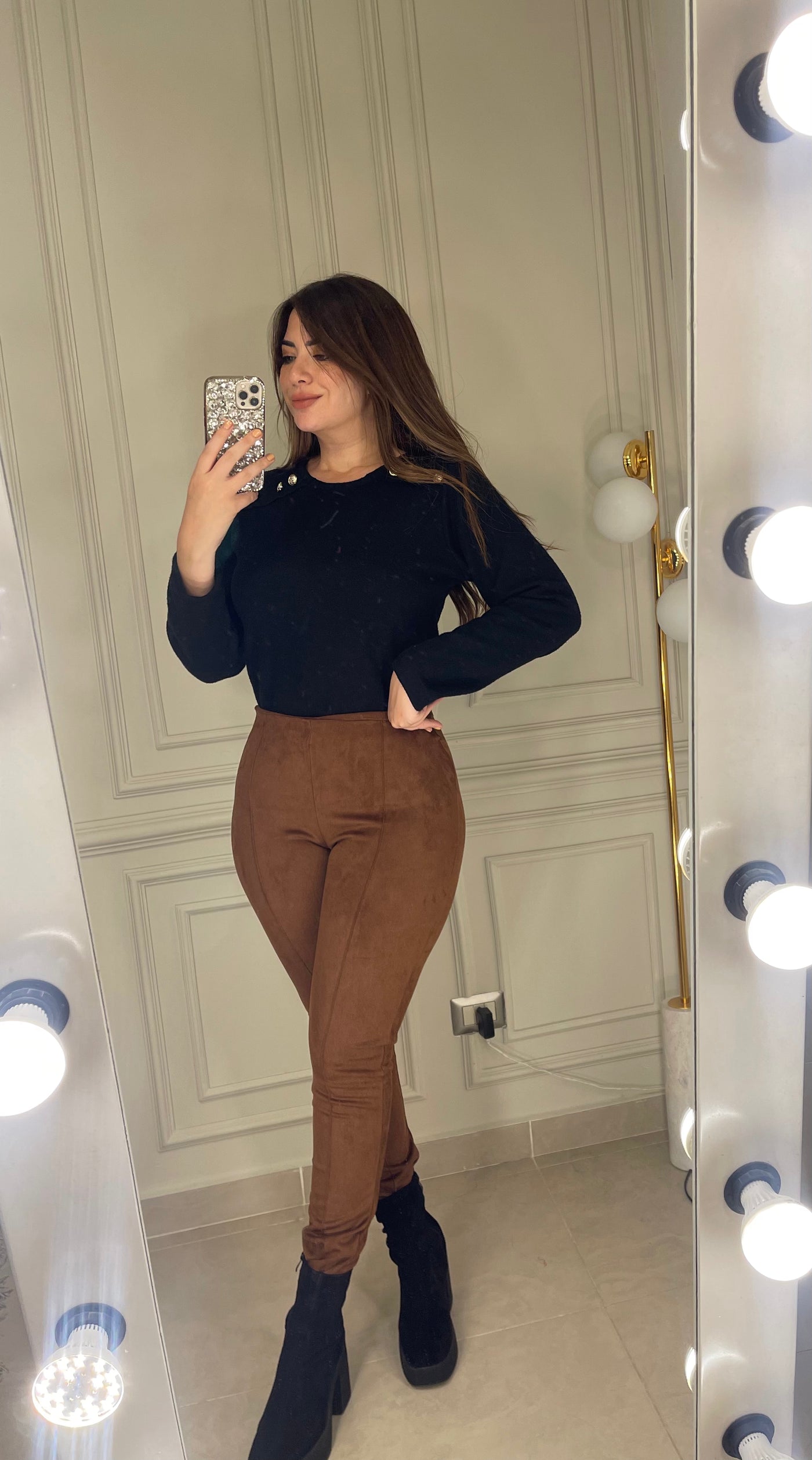 Celebrity Suede Pants - Hazelnut