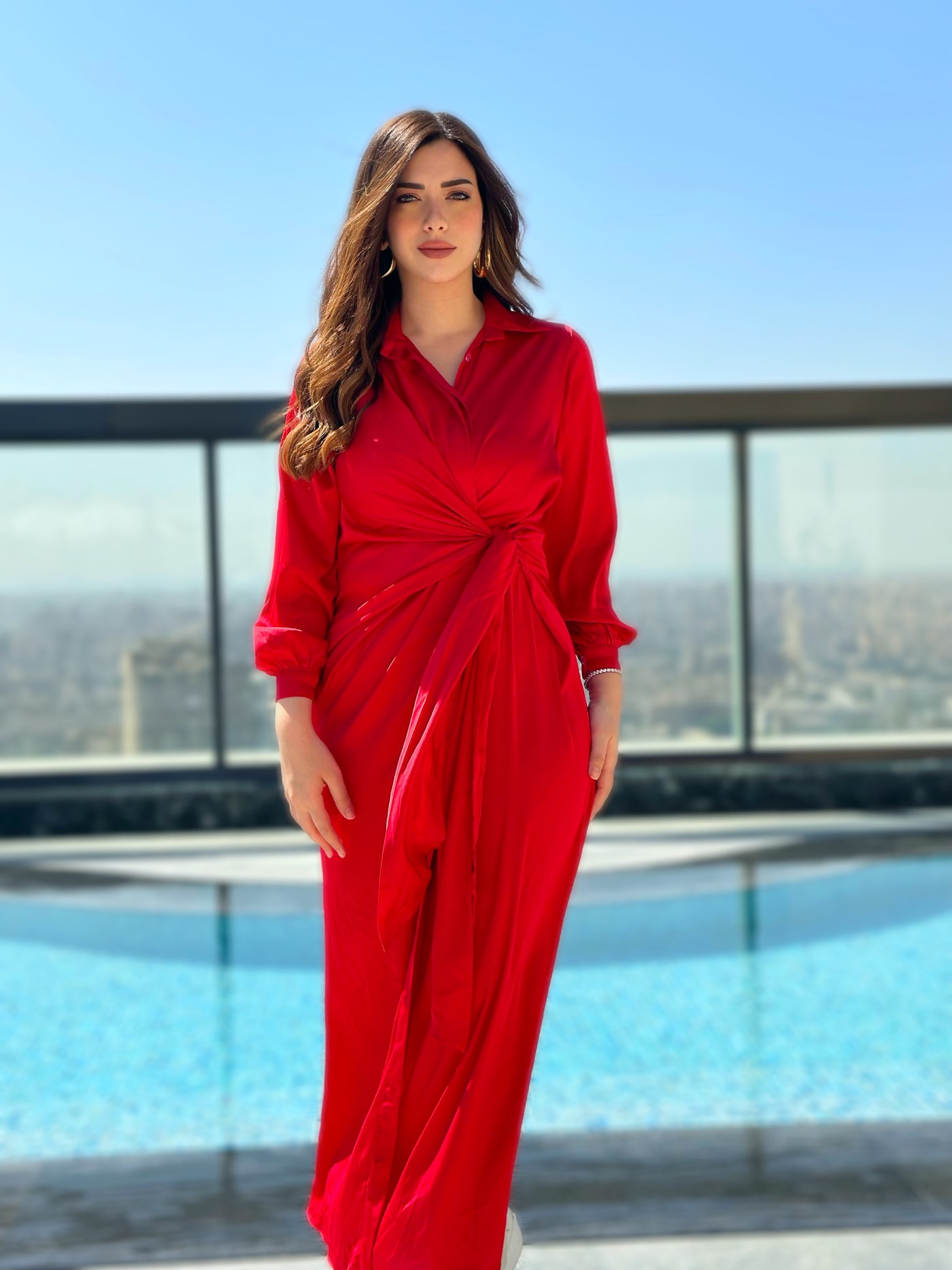 In My Lamborghini Silky Wrap Dress - Red