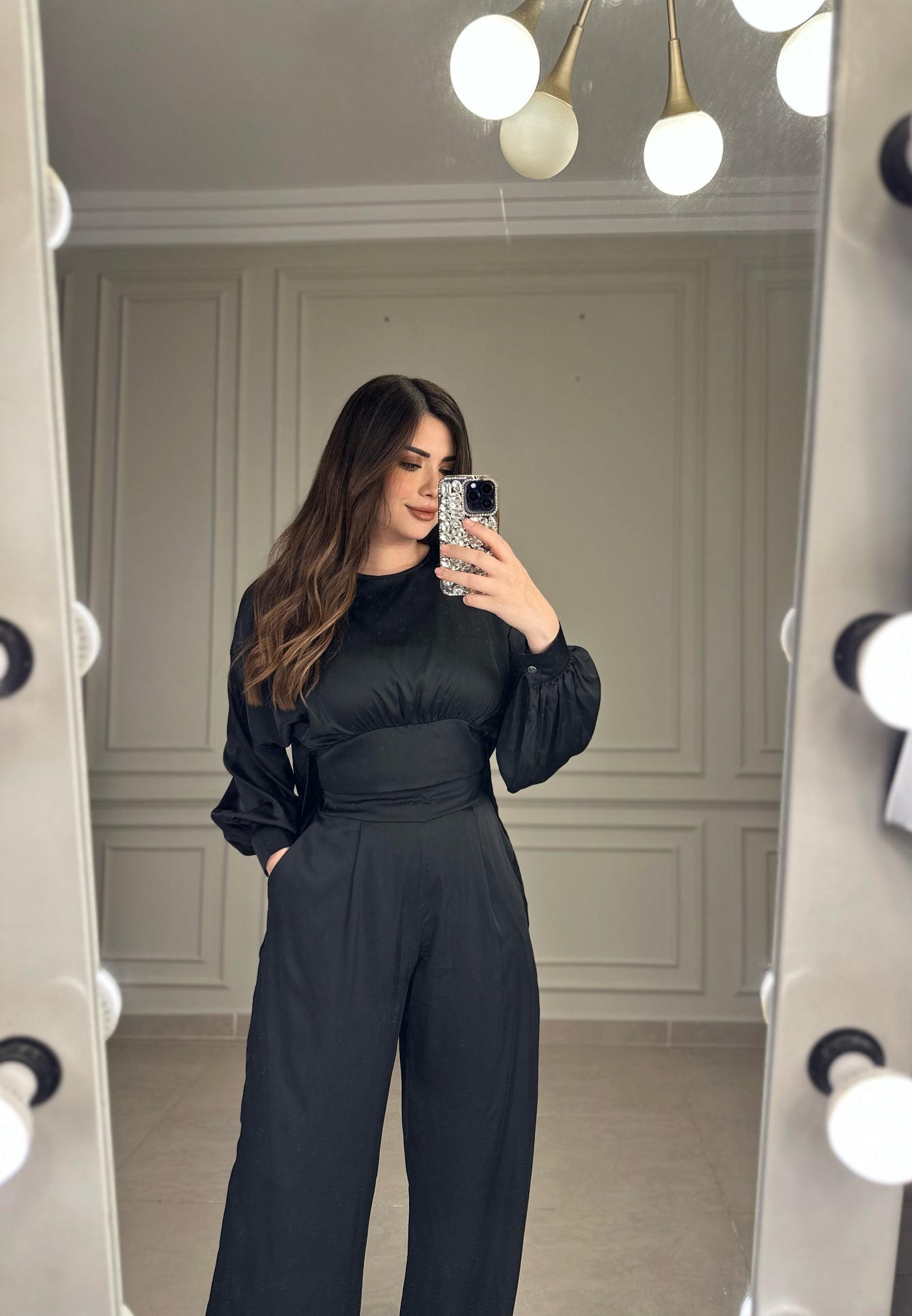 Make Me Hourglass Silky Pants - Black