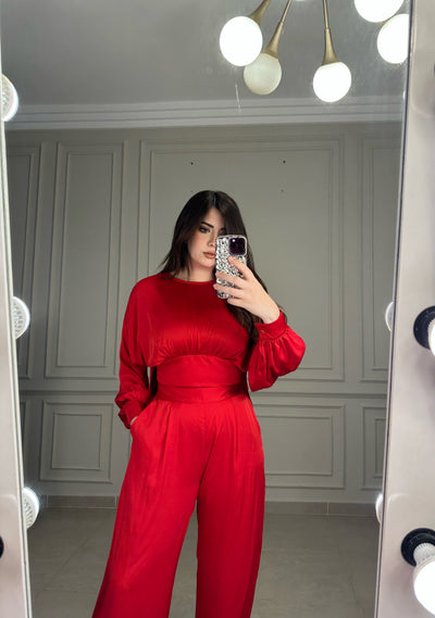 Chic Girl Wrap Around Top - Red