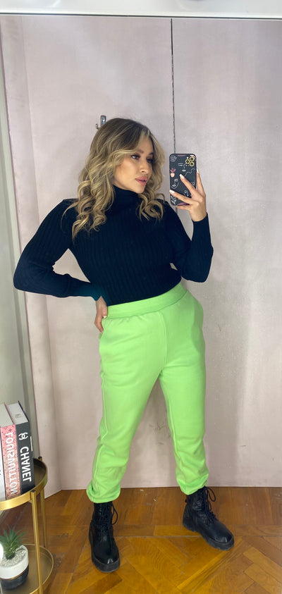 Stop & Stare Jogger Pants - Lime