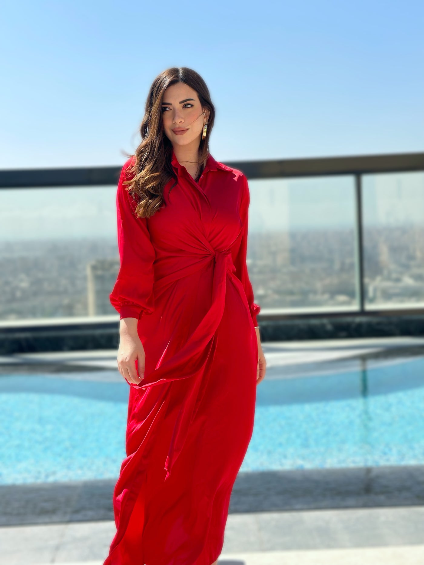 In My Lamborghini Silky Wrap Dress - Red