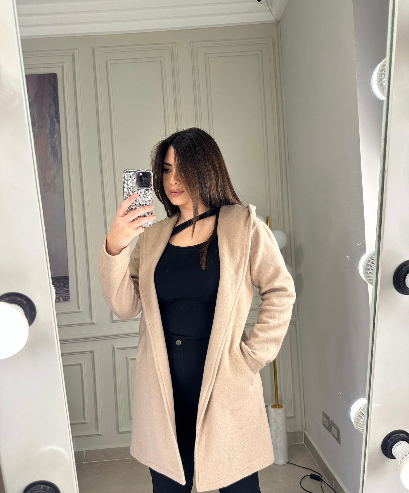 Cozy Wool Hooded Cardigan - Sand Beige
